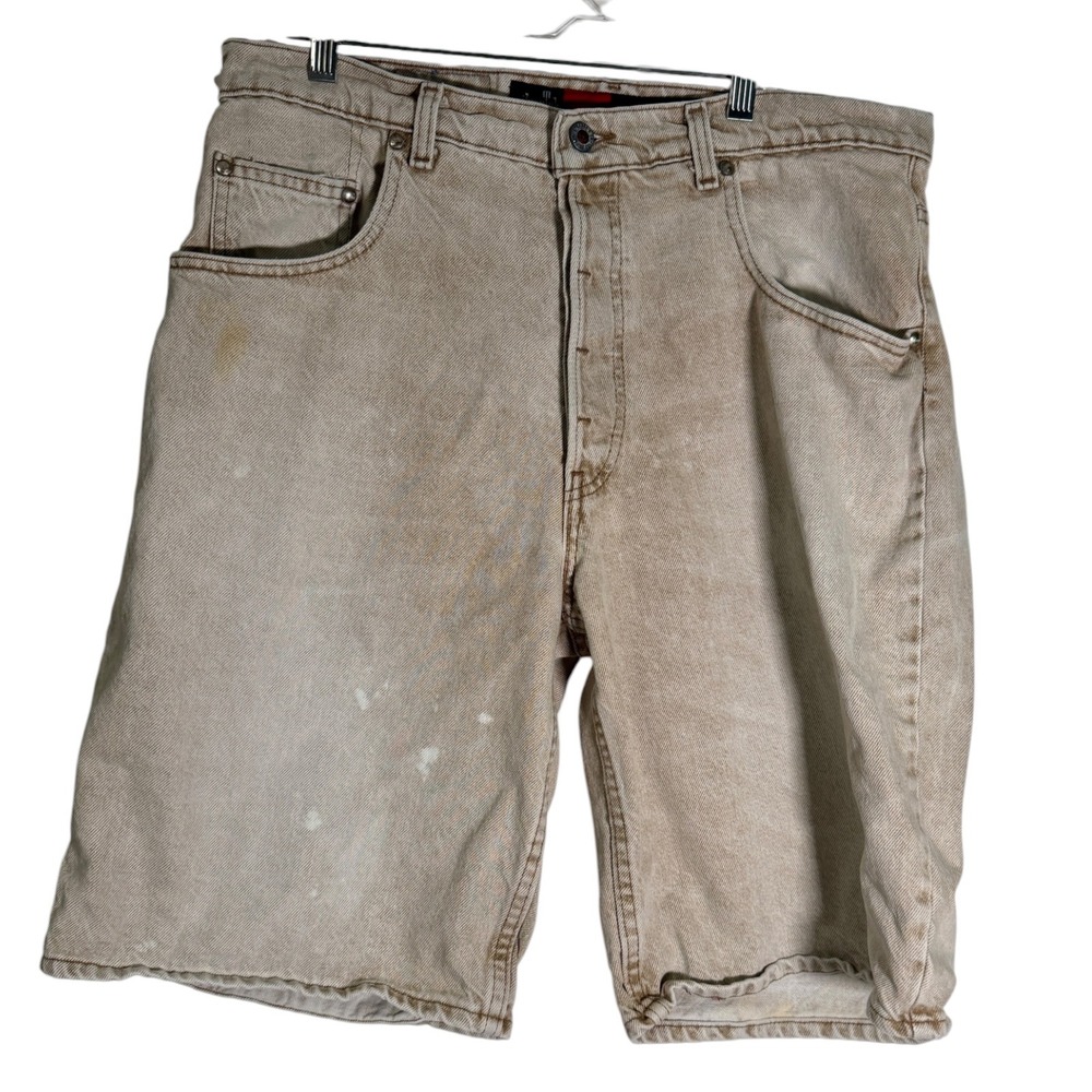 Vintage 90's USA Levi's Men's Silvertab Loose Baggy Shorts Jorts 11" Beige 36